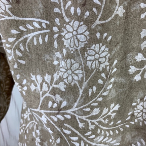 Columbia | Split Neck Daisy Long Sleeve 100% Cotton Tunic Top Beach Coverup M - Picture 6 of 7